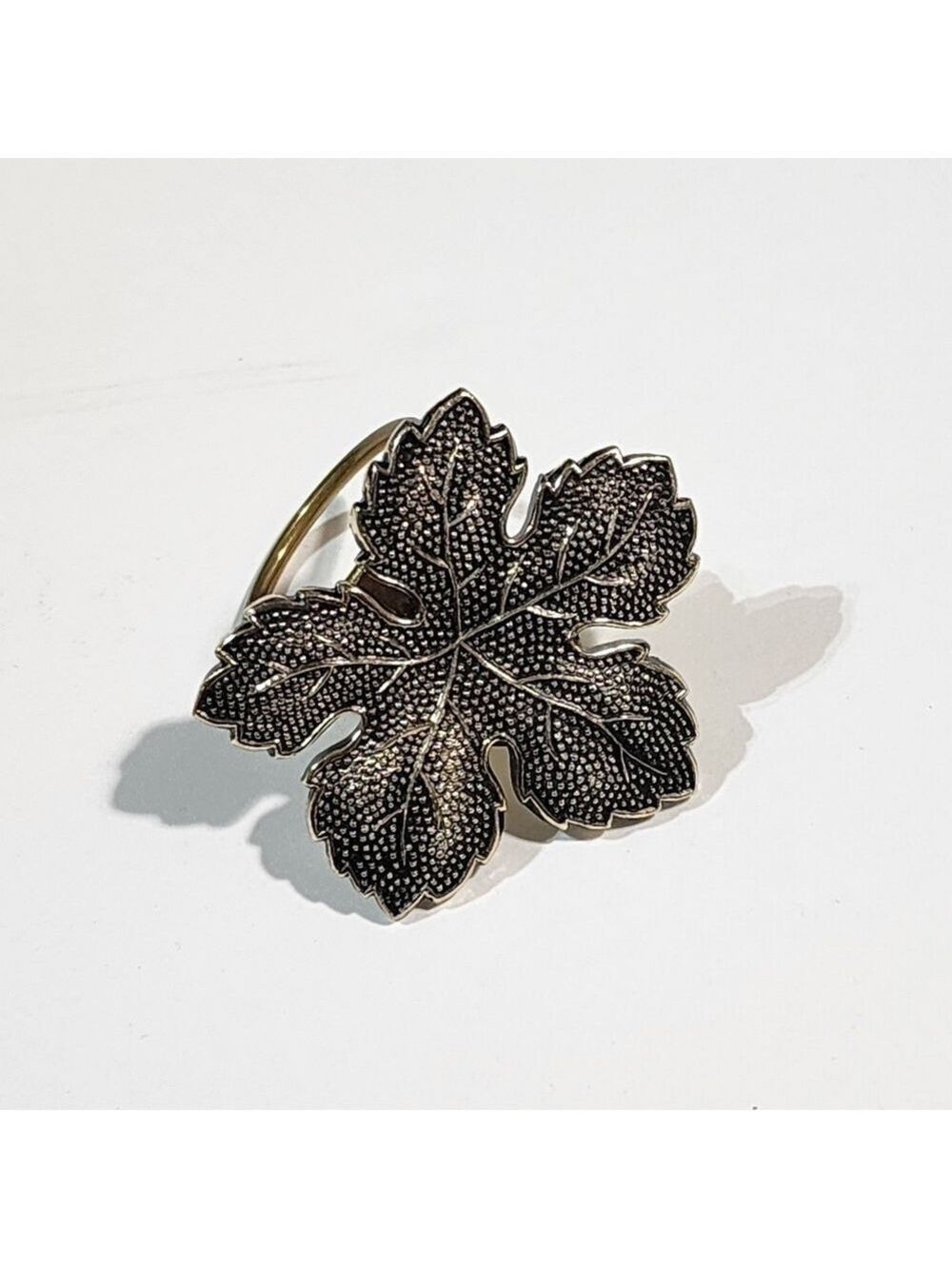 Vintage W Germany Scarf clip Maple leaf silver & goldtone